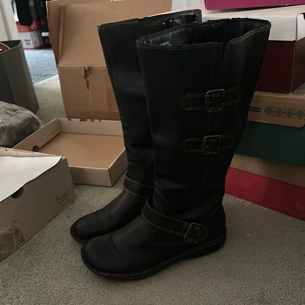 B.O.C. Wide Calf Black Cleo Boots